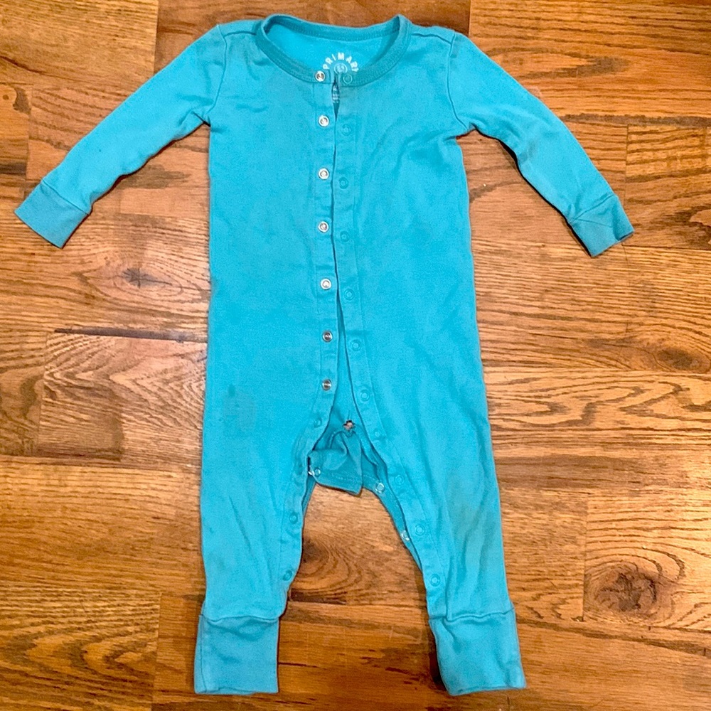 Primary Pajamas PJs Baby organic snap romper with convertible feet (6-9 …